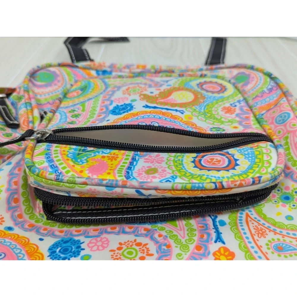 SCOUT women girls small backpack bag pink‎ green blue paisley vinyl 10x12